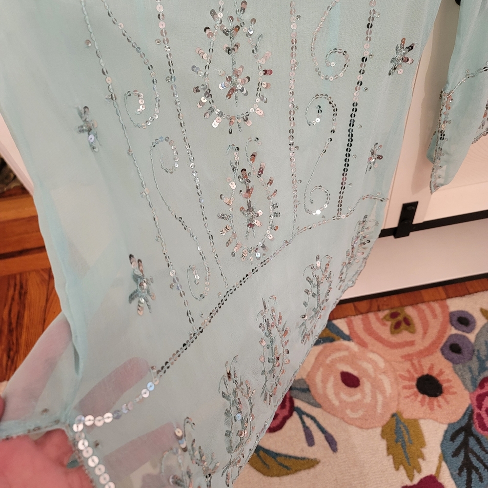 La Effaire By Ravi Khosla Sequin Sheer Tunic - image 5